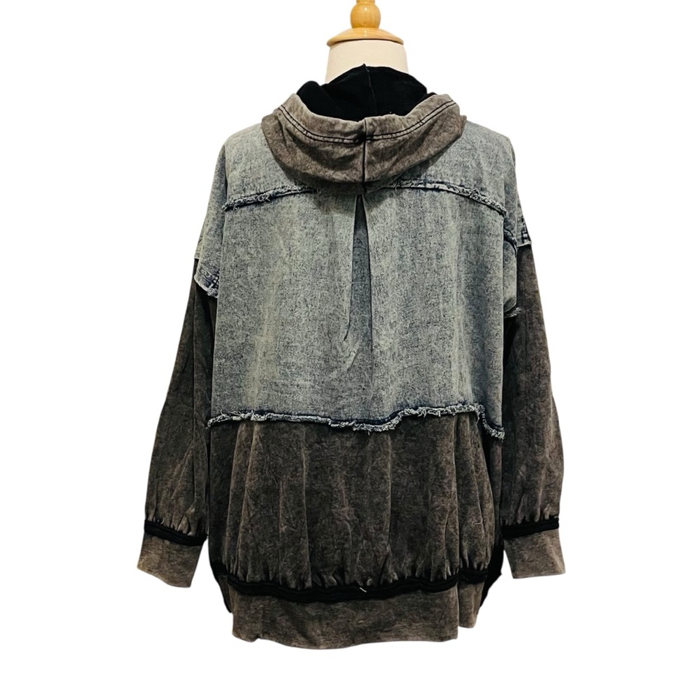 Oli & Hali Two-Tone Jean Jacket sz L Oversized - Picture 7 of 16